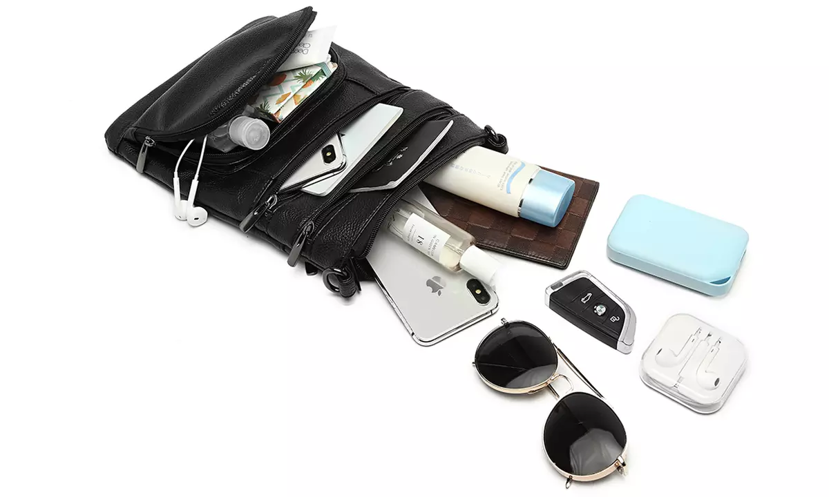 Miss Lulu Multi-Pocket Crossbody Bag Phone Bag Change Pocket