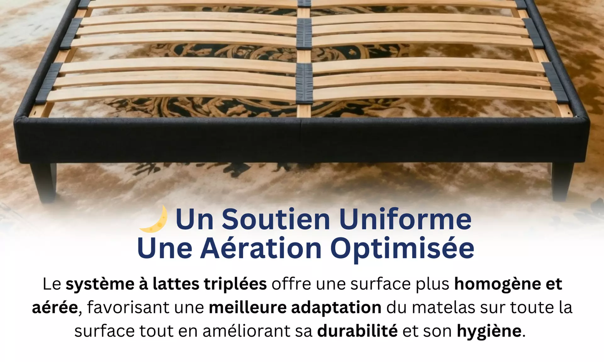 Ensemble sommier à lattes dynamiques et matelas à mémoire de forme