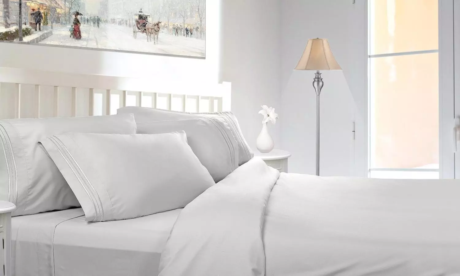 Bamboo 3-Line Embroidery Sheet Set - Second Medium