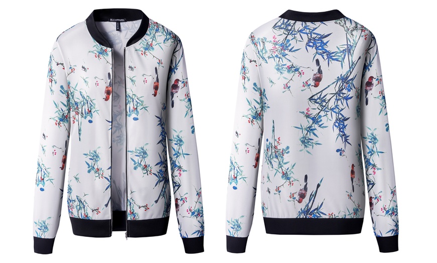 Image 3: Blu Apparel Floral Bomber Jacket