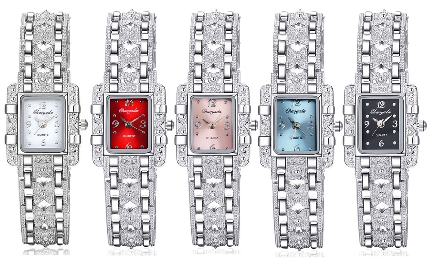 Image 1: Women's Square-Dial Bracelet-Watch