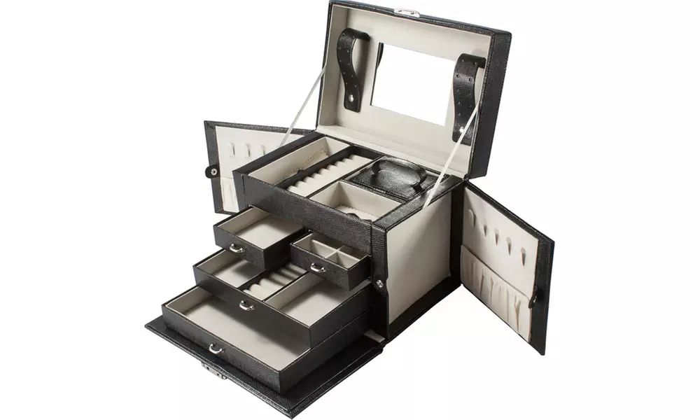 Cheri Bliss Embossed Black Jewelry Case - Primary Image