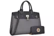 MK Belted Collection Marco Faux Leather Satchel with Matching Wallet - Image 4