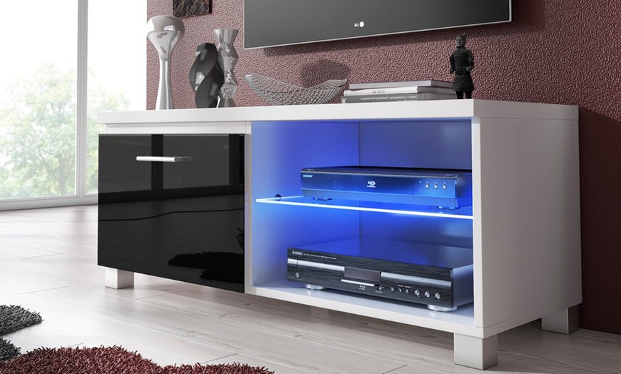 Image 2: Mueble de TV moderno para el salón con luces LED