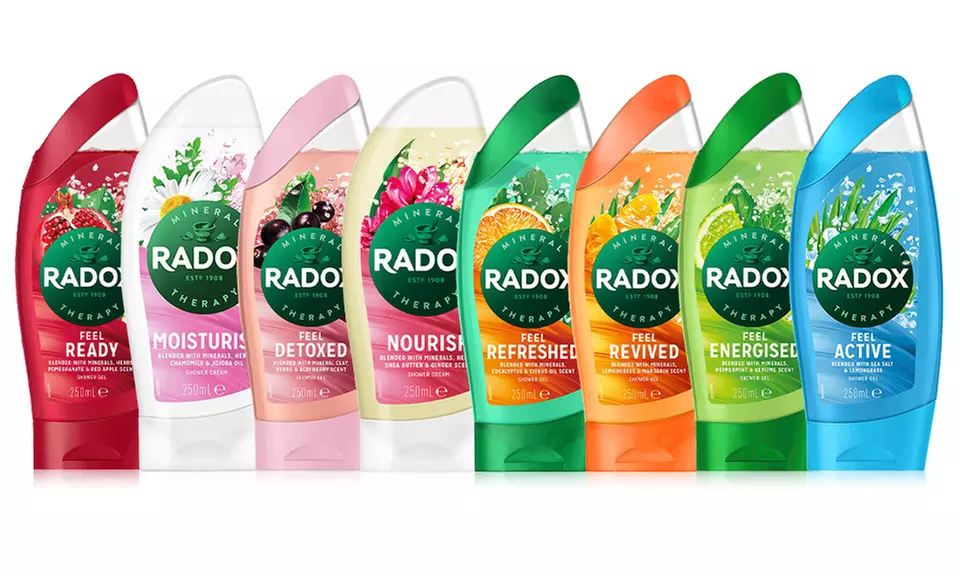 Six-Pack of Radox Shower Gels 250ml - Primary Image
