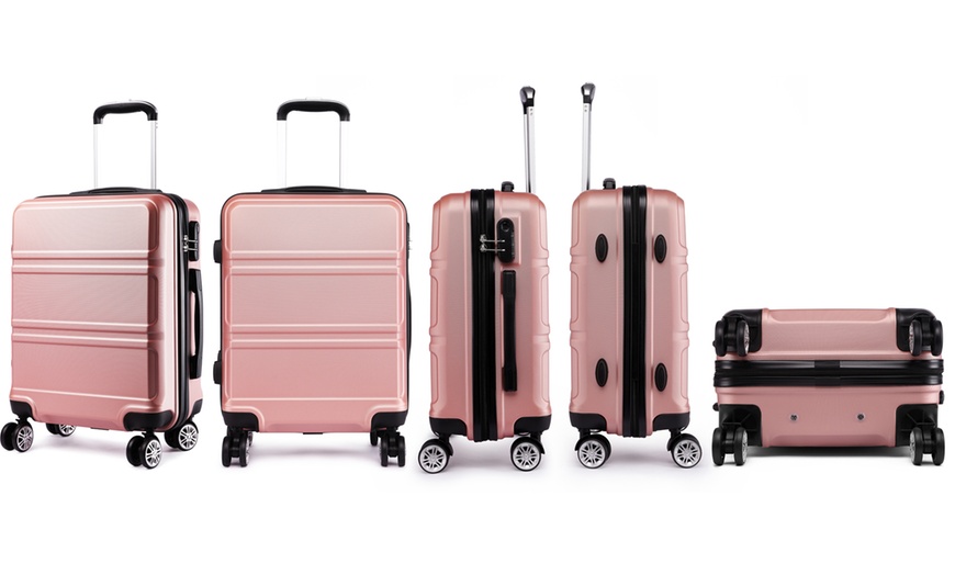 Image 3: Kono ABS Three Suitcase Set