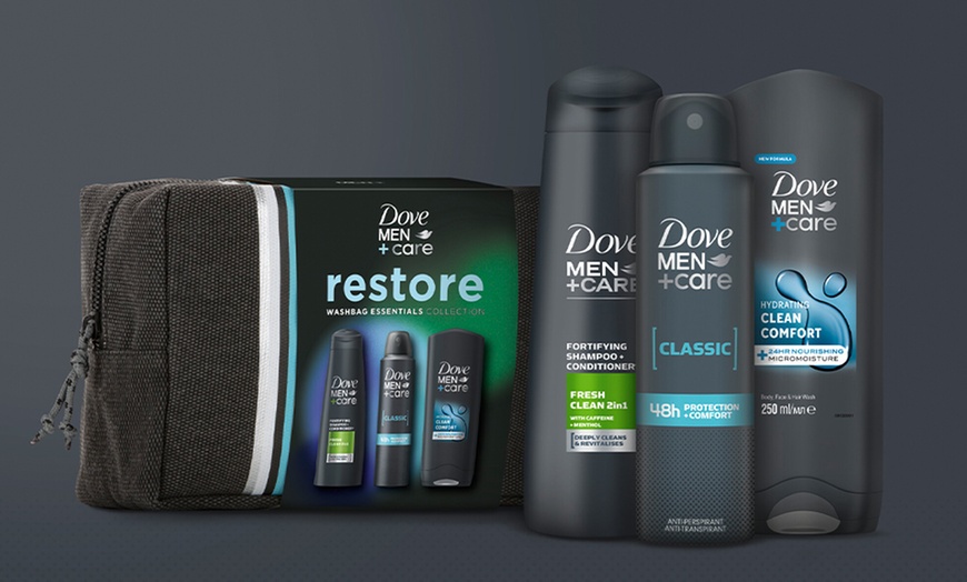 Image 4: Up to Four Dove Men+Care Restore Essential Three-Piece Gift Sets