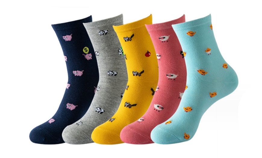 Image 5: Pack of Five Animal Socks