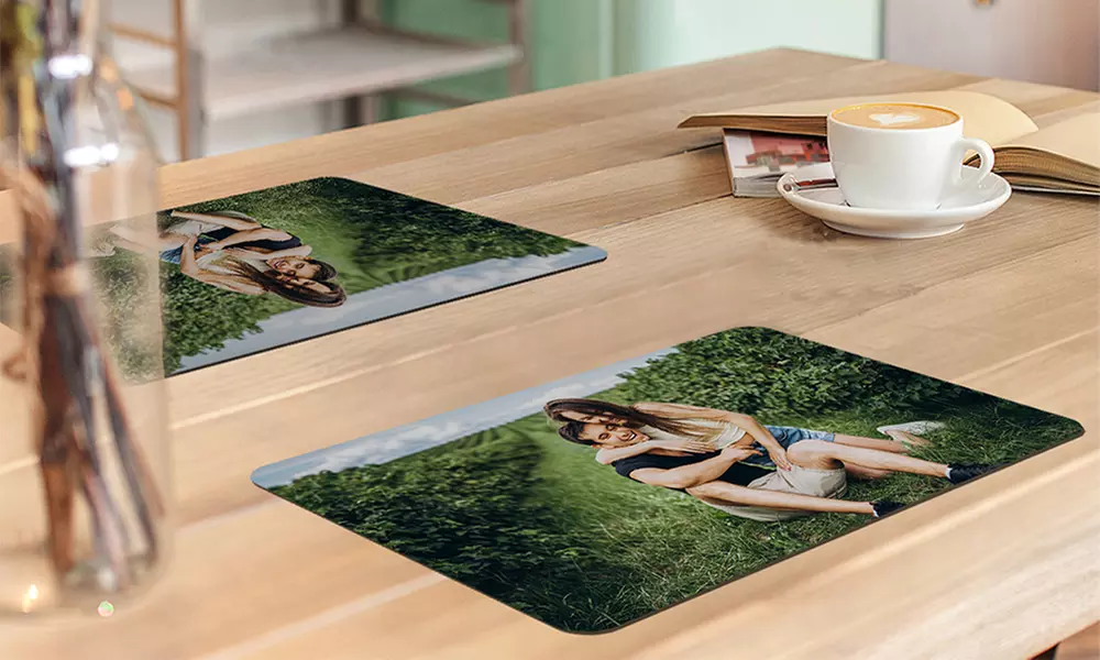 Gepersonaliseerde placemat van vinyl met je foto