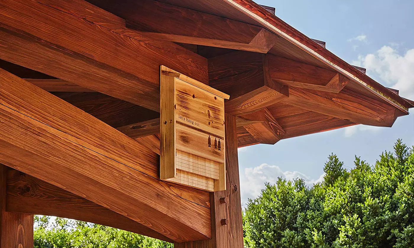 Stylish Wooden Bat House - Primary Image