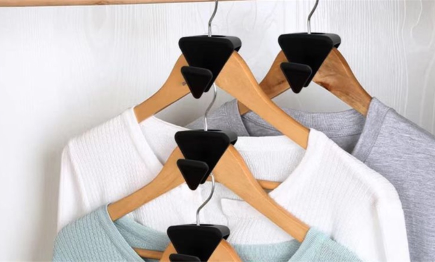 Image 3: 12-Piece Triangle Clothes Hanger Connector Hooks