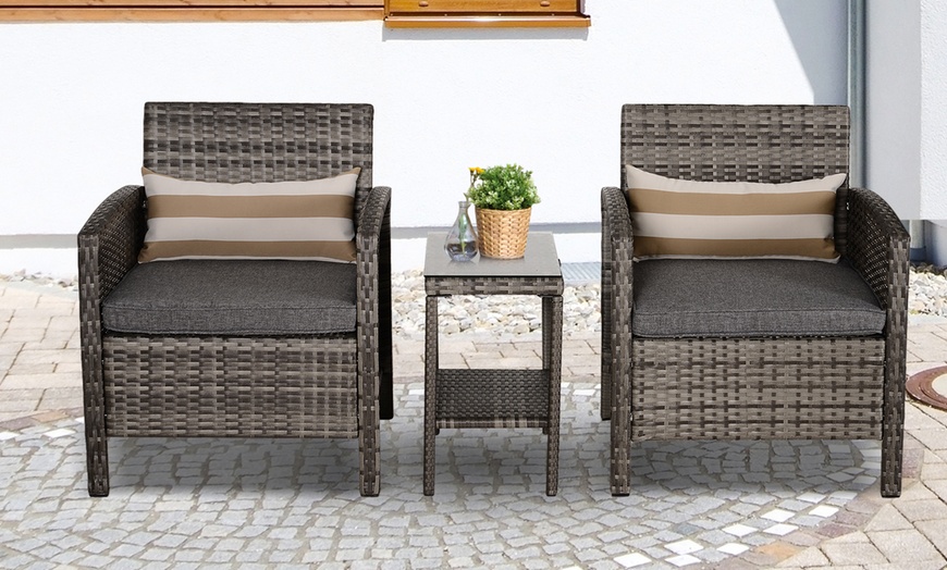 Image 21: Outsunny Rattan-Effect Bistro Furniture Set