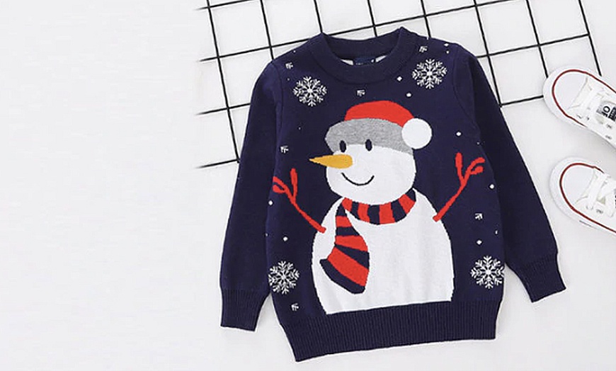 Image 3: Kids' Snowman Christmas Jumper