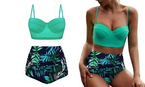  One or Two High-Waist Two-Piece Swimsuits 