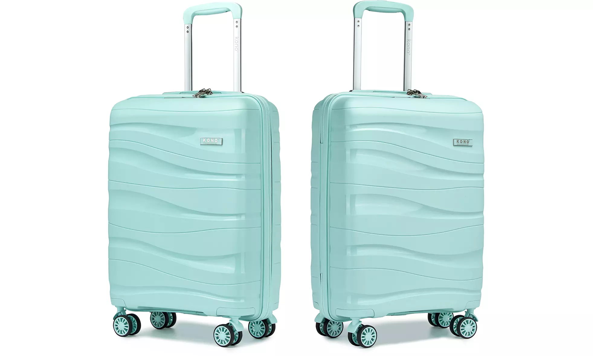 1 of 3 mintgroene koffers