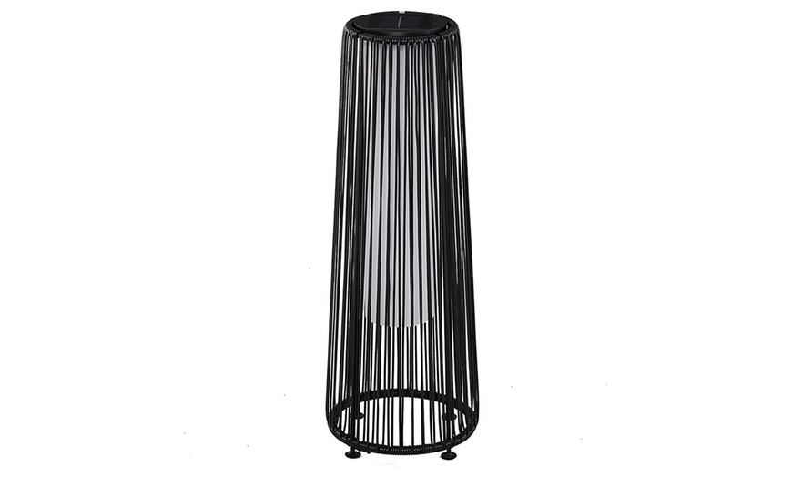 Image 1: Outsunny Patio Garden PE Rattan Solar Light