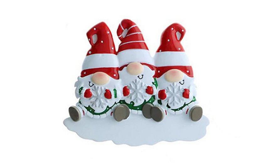 Image 4: Personalized Gnome Family Santa Claus Christmas Tree Ornaments