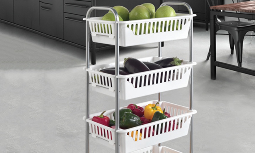 Image 1: Metaltex Oslo 4-Tier Storage Cart