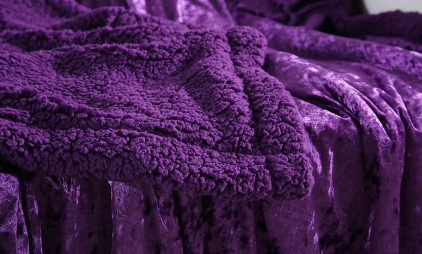 Image 18: Crushed Velvet Sherpa Throw