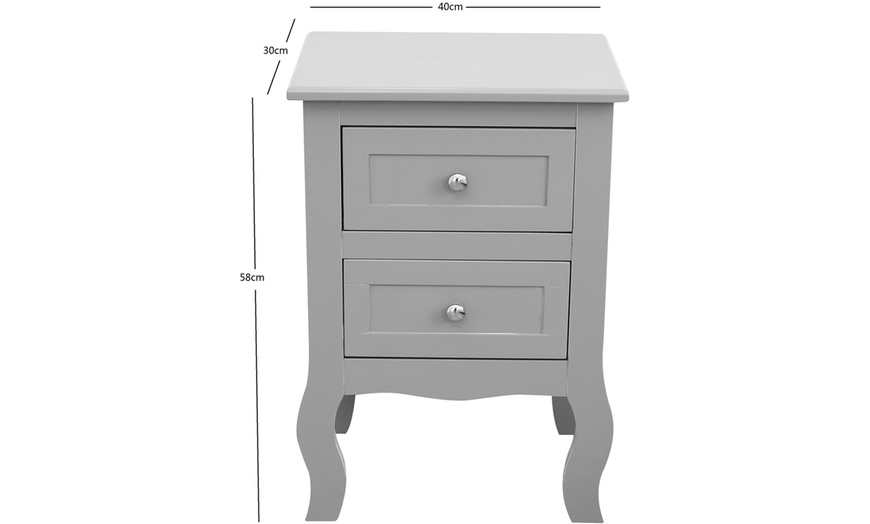 Image 9: Two-Drawer Bedside Table