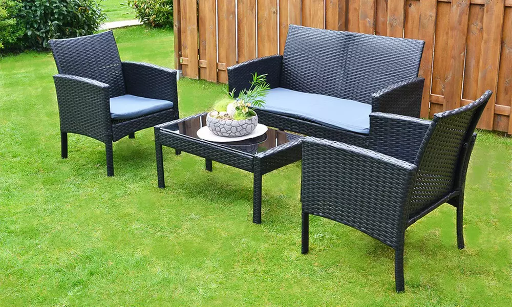 Home Deluxe Polyrattan-Sitzgruppe Barcelona für 4 Personen inkl. Sitzkissen - Primary Image