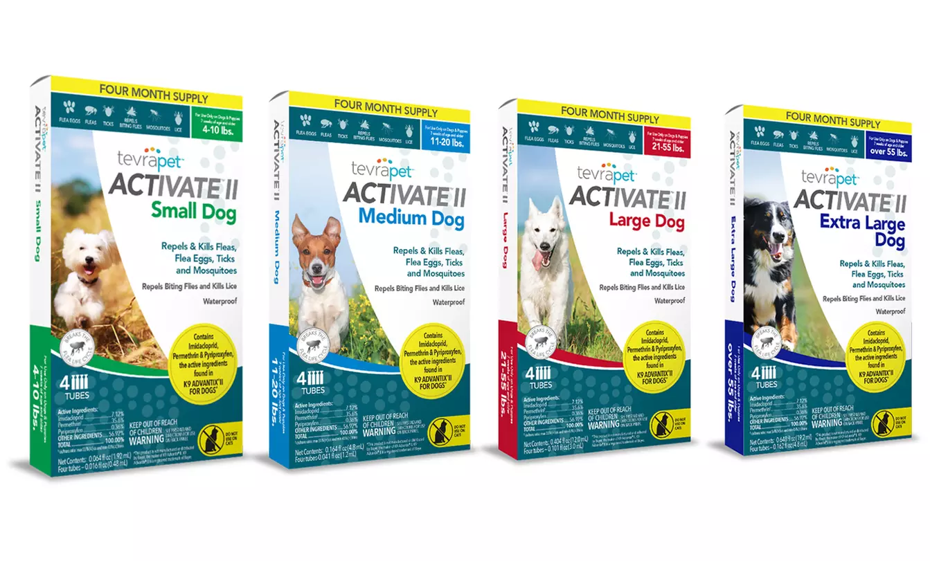 TevraPet Activate II Flea & Tick Topical for Dogs (4 Month Supply) - Primary Image