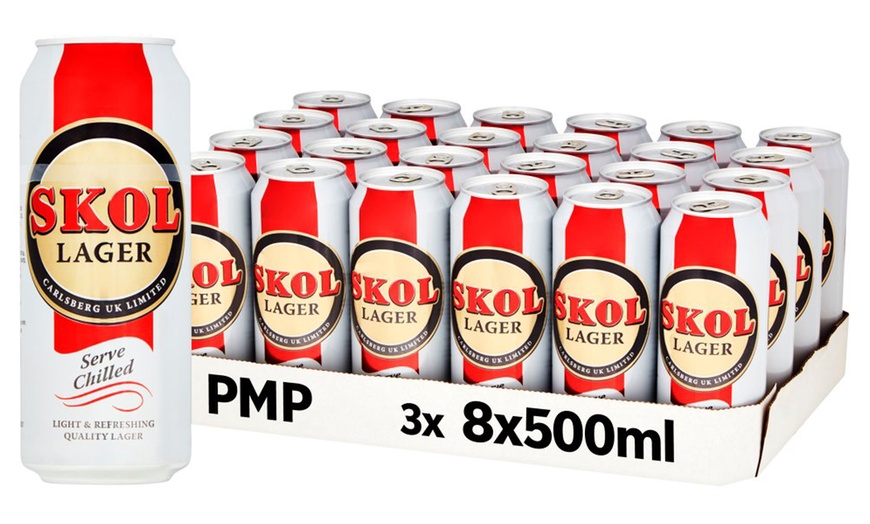 Image 1: 24 Cans of Skol Lager 500ml