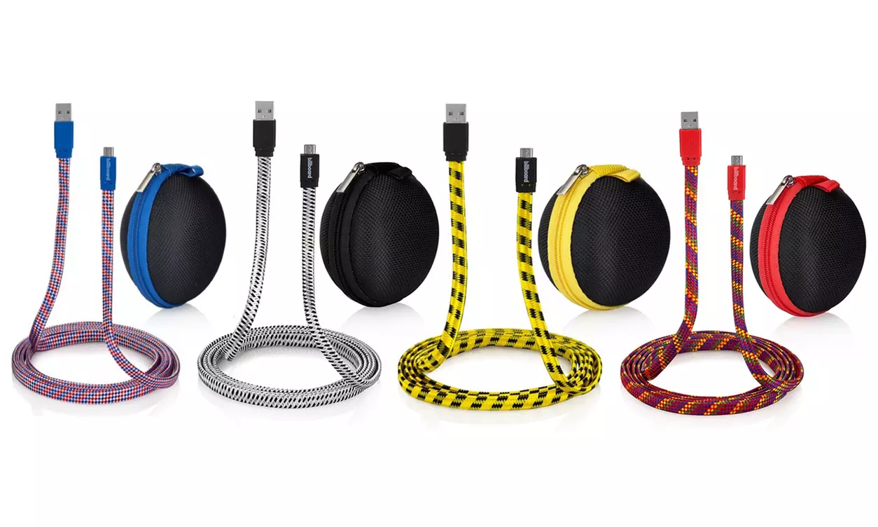 Billboard Braided Series 6' Micro USB Cables with Carrying Case (1, 2, or 3-Pack) - Primary Image