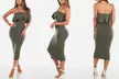 Women's Strapless Midi Dress - Second Medium