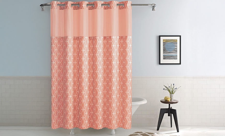 Image 19: Clearance Hookless Quick-Fit Shower Curtain