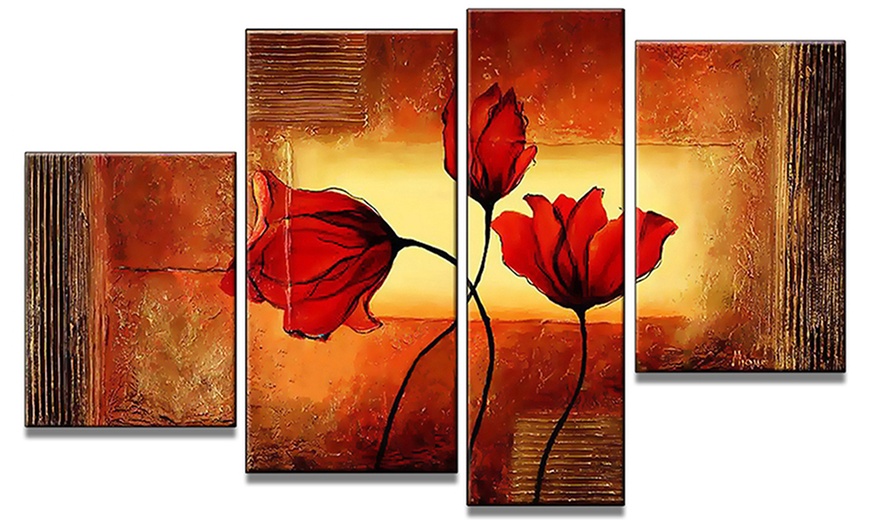 Large Multi-Panel Textured Paintings and Gallery-Wrapped Canvas Art ...