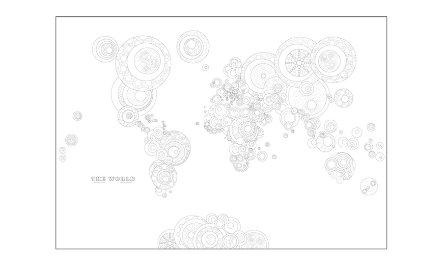 Image 3: World Map Adult Colouring Poster