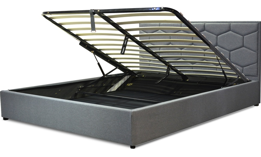 Image 4: Lit coffre Manhattan tissu, matelas en option. Sampur