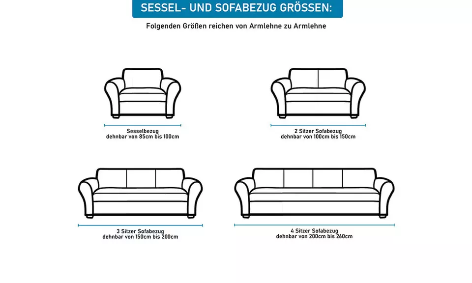 Sofabezug mit geformten Armlehnen