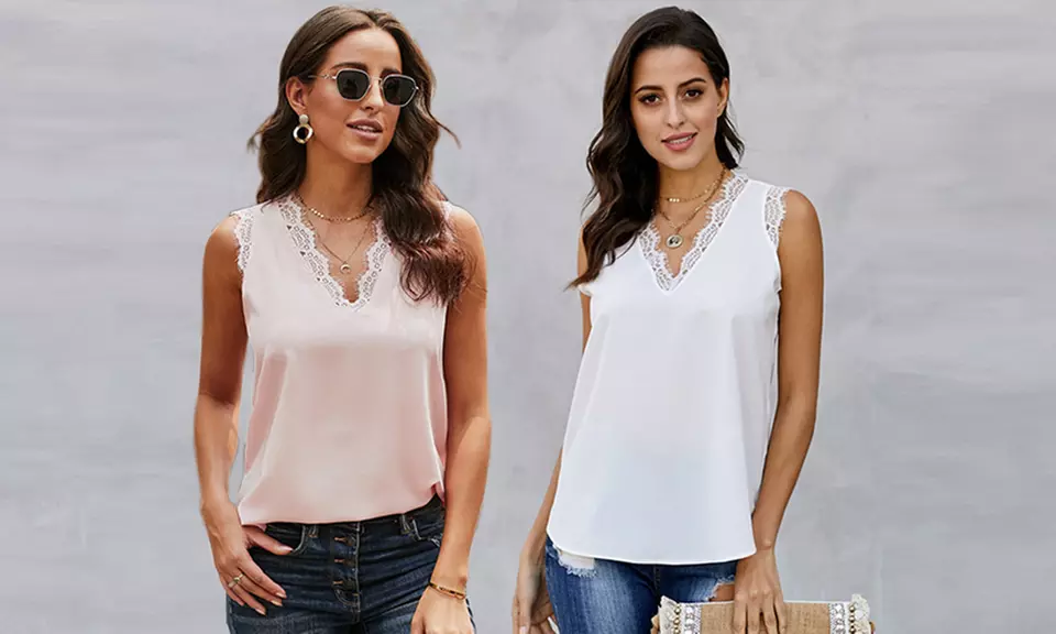 1 ou 2 hauts pour femme avec col en dentelle, taille et coloris au choix - Image 7