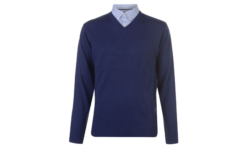 Image 3: Pierre Cardin Mock V-Neck Jumper