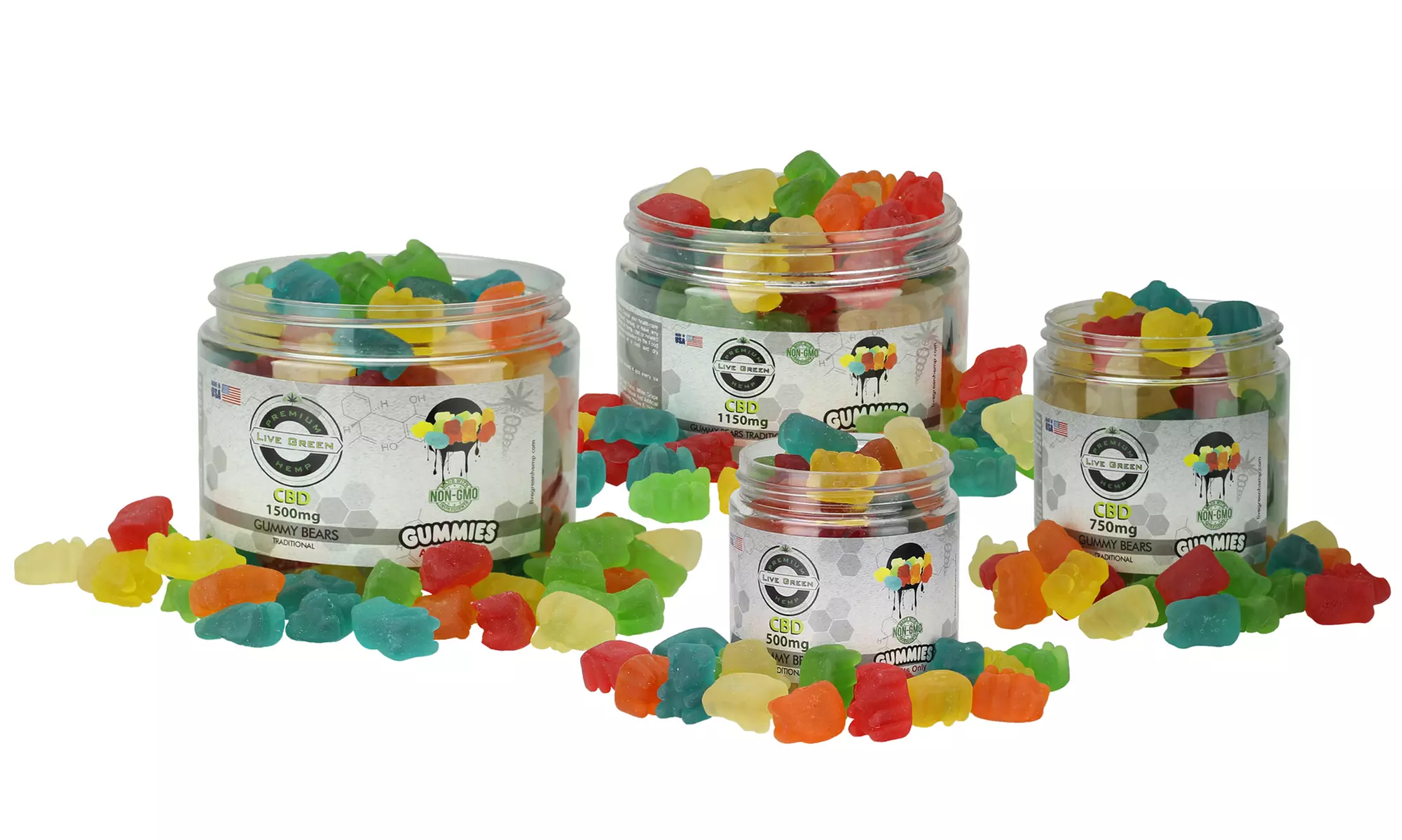 Traditional CBD Gummy Bears by Live Green Hemp (500, 750, 1150, 1500, or 2000mg)
 - Primary Image