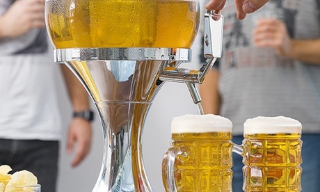 Dispenser per birra a sfera Innovagoods, con capacità di 3,5 L e scompartimento chiuso per il ghiaccio