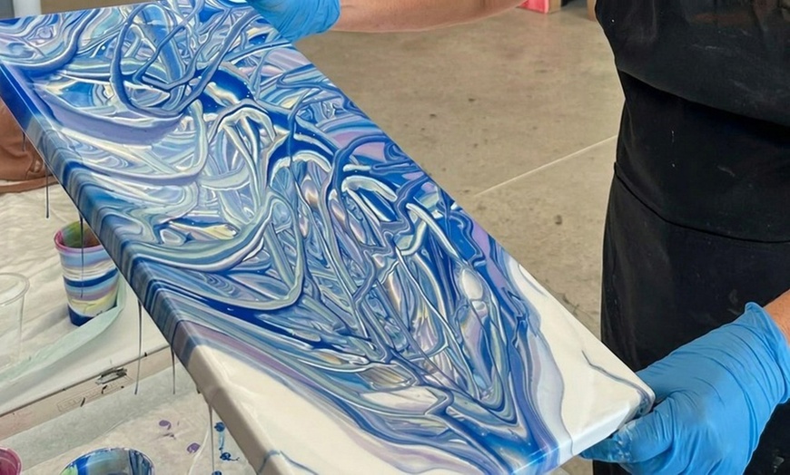 Image 2: Fluid Art Date Night: Create a Masterpiece Together 