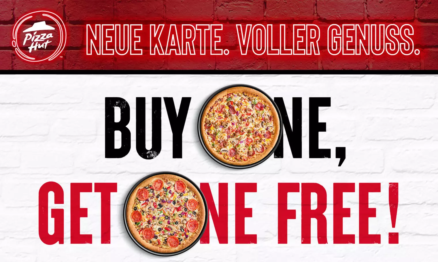 2-für-1 Pizza-Angebot auf alle Teigsorten, Teiggrößen zum Mitnehmen oder im Restaurant, bei Pizza Hut - Primary Image