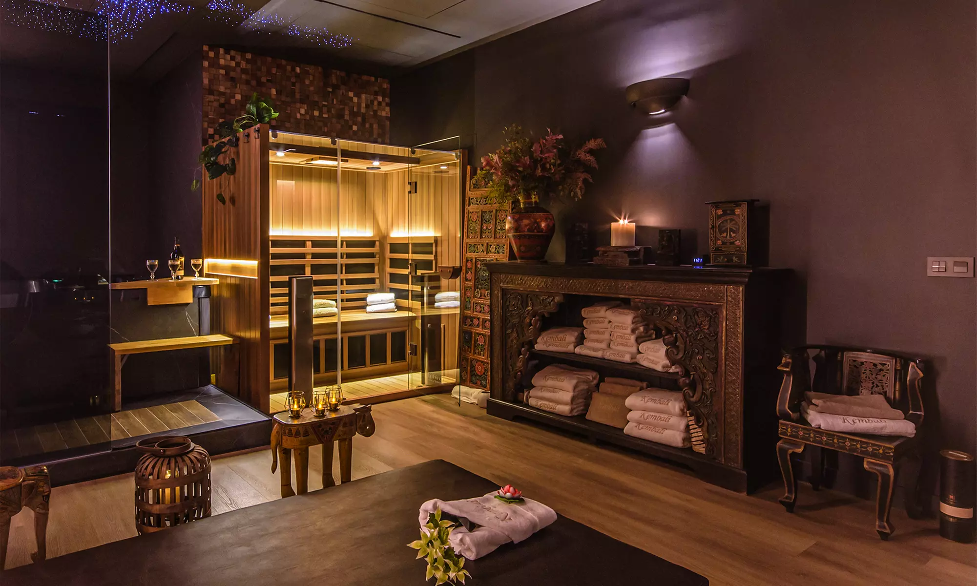 Ritual en pareja con hidromasaje, sauna, cava y bombones en privado