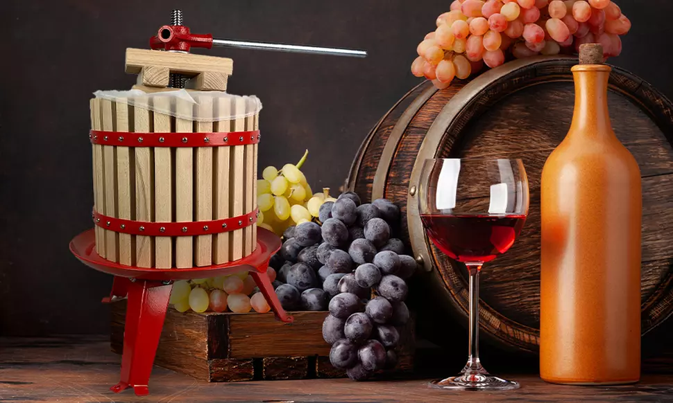 Pressoir à fruits avec bois de pressage et broche en acier, capacité de 6,12 ou 18 litres au choix - Primary Image