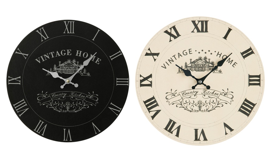 Image 1: Vintage-Style Wall Clocks