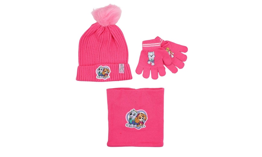 Image 29: Ensemble bonnet, gant, tour de cou Lilo & Stitch, Paw Patrol ou Minnie