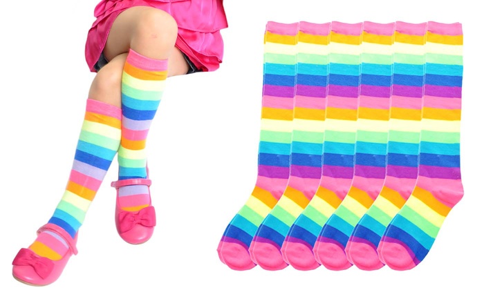 kids striped knee socks