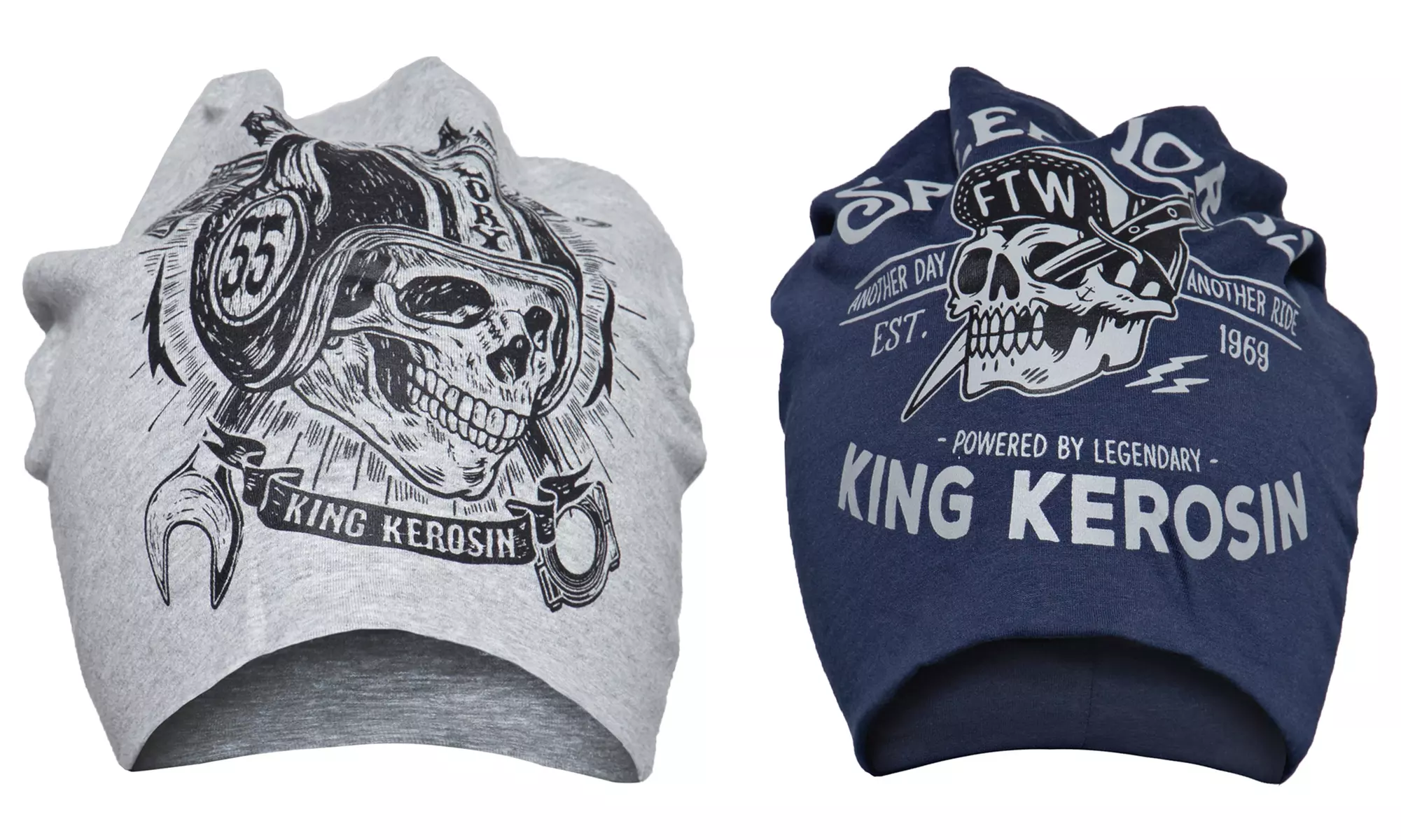 Bonnet imprimé 100% coton style rock King Kerosin - Primary Image