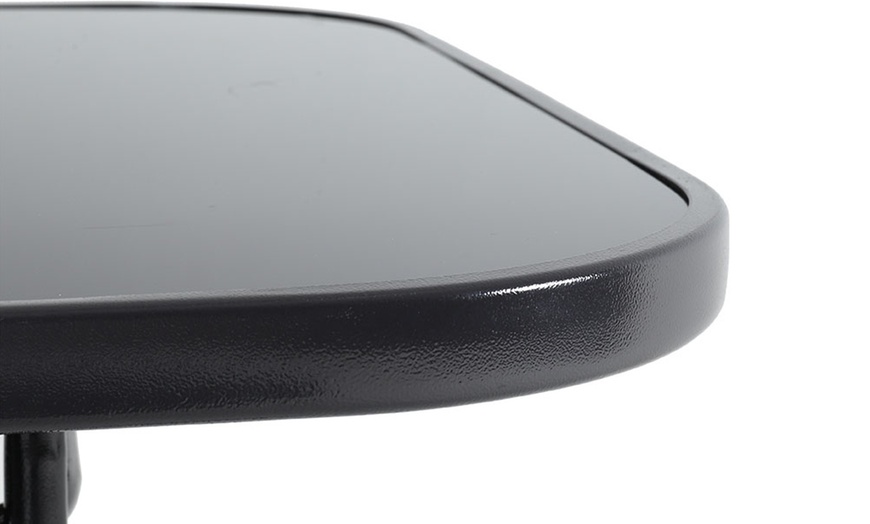 Image 25: Tempered Glass Table with Two Chairs