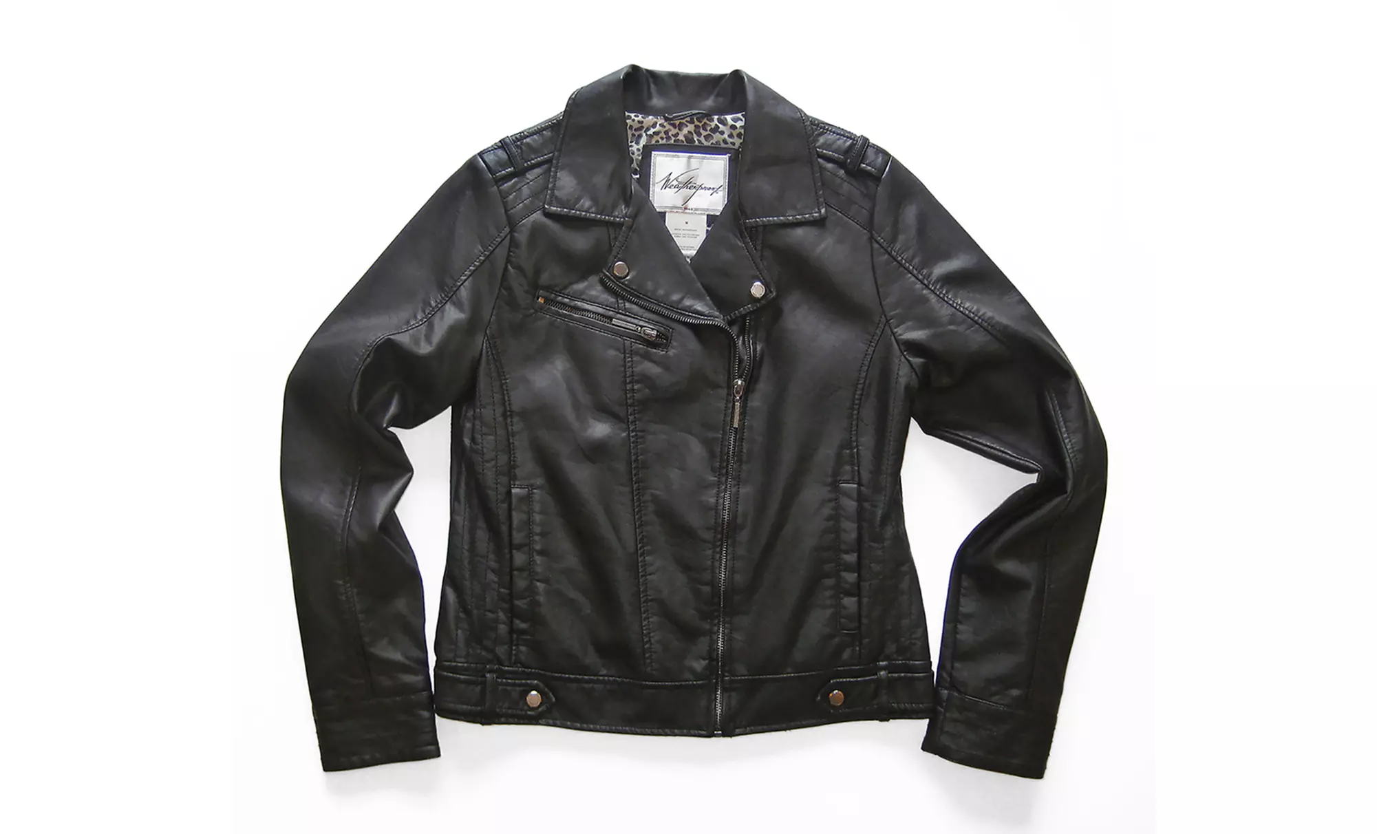 Weatherproof Women's Vegan Leather Moto Jackets - Second Medium