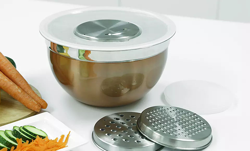 Stainless Steel Bowl and Grater Set - Primary Image