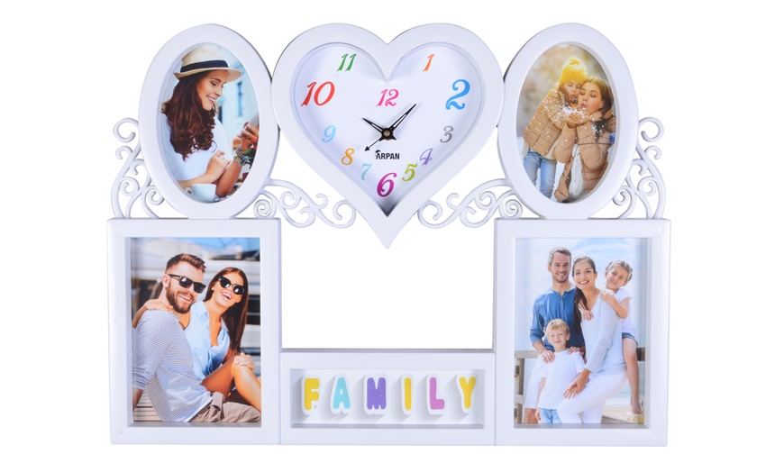 Image 3: Photo Frames with Wall Clock